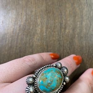 Beautiful natural kingman turquoise and sterling ring by Michael Calladitto